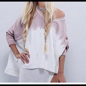 Free People Mystic Tie Dye Ombre V-Neck Sweatshirt